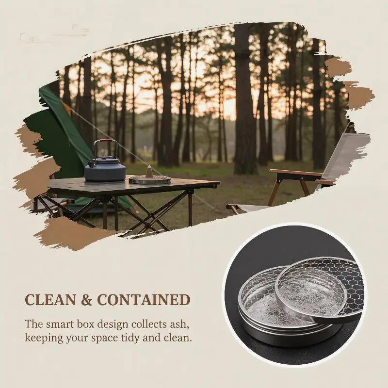 Stainless Steel Mosquito Coil Holder Box with Fireproof Lid Mosquito Coil Holder Qme