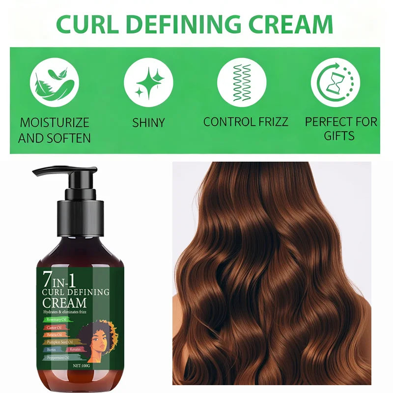 7-in-1 Curl Defining Cream with Rosemary & Castor Oil Curl Defining Cream Qme