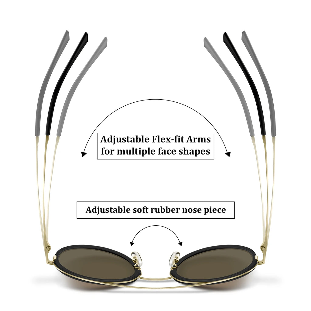 VOPHA Retro Aviator Polarized Sunglasses UV400 – Women's Shades Polarized Sunglasses Qst
