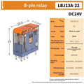 J13A Micro Plug-in Relay AC 220V DC 24V 12A – 5Pin & 8Pin Plug-in Relay Qme 8pin 1NO1NC DC24V