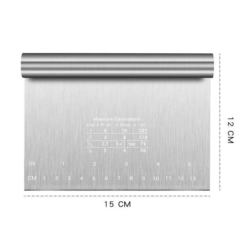 Stainless Steel Cake Scraper & Edge Smoother with Scale Cake Decorating Tool Qst 15cm