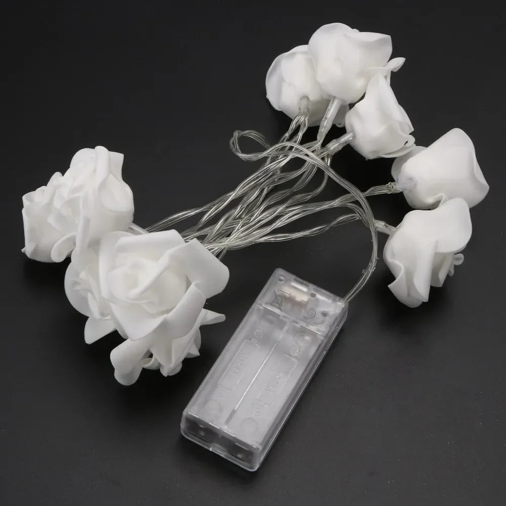 Rose Flower LED String Lights 1.2M 10 LED Fairy Lights Décor Fairy String Lights Qme
