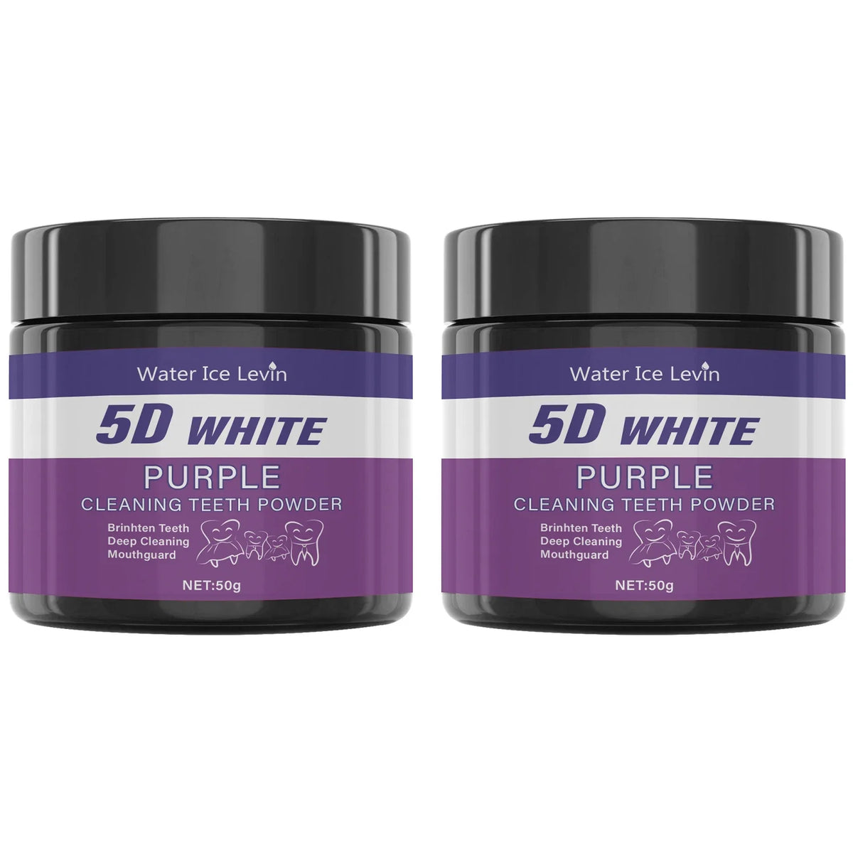 Purple Sulfate-Free Tooth Polishing Whitening Powder 50g Tooth Polishing Powder Qme 2Pcs