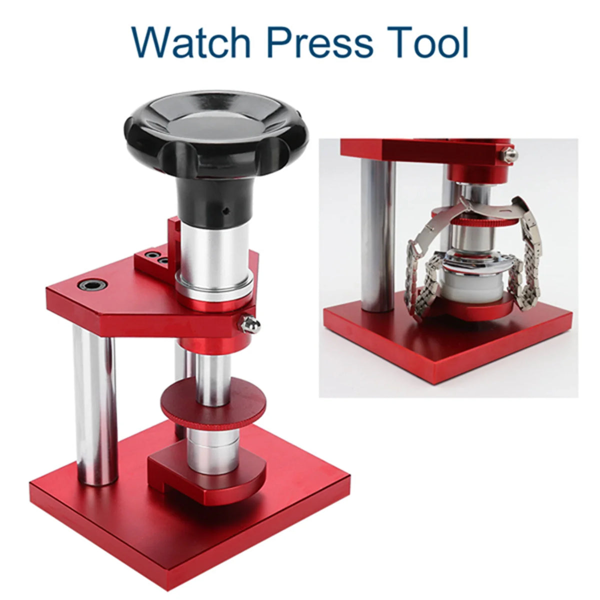 Watch Back Case Press Tool with 20 Dies – Crystal Bezel Kit Watch Repair Press Tool Qme