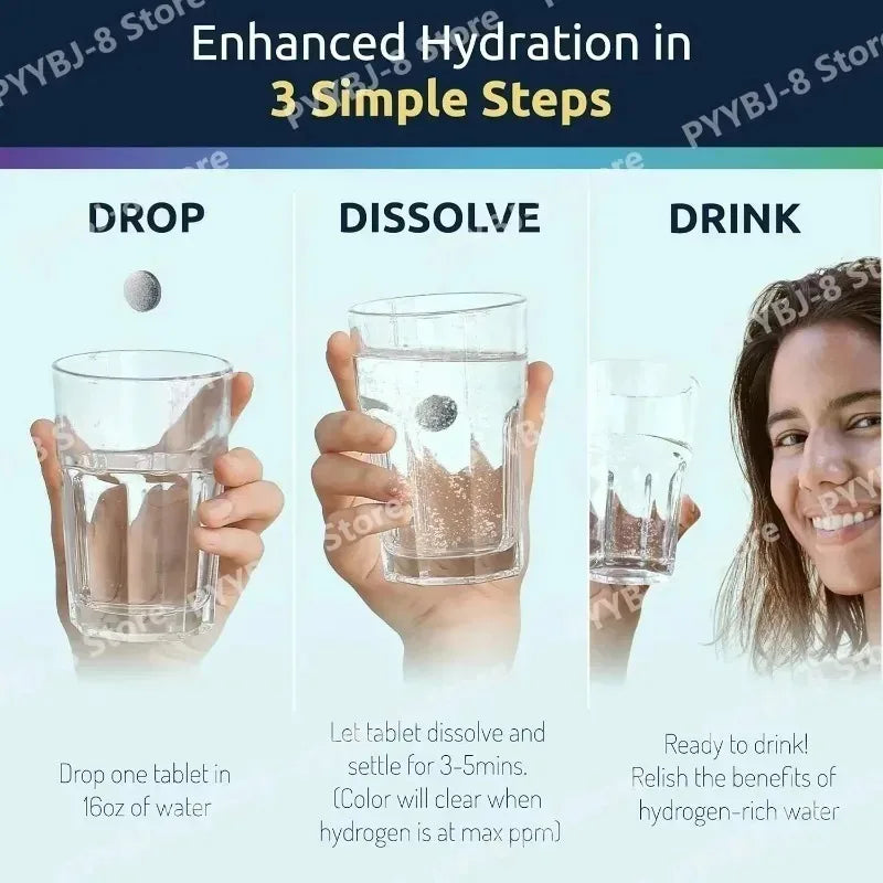 Googeer Hydrogen Water Tablets 90ct | Up to 12 PPM Molecular H2 Hydrogen Water Supplement Qst