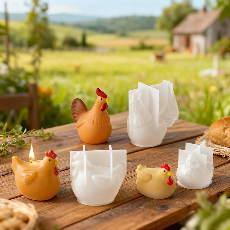 3D Chicken Silicone Mold | Candle, Resin & Plaster Crafts Silicone Craft Mold Qme