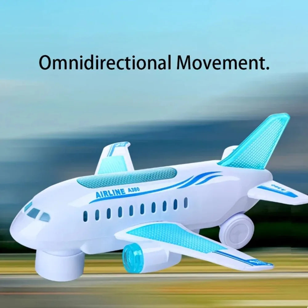 Electric Toy Airplane Flashing LED Lights & Sounds – Bump Go Electric Toy Airplane Qme