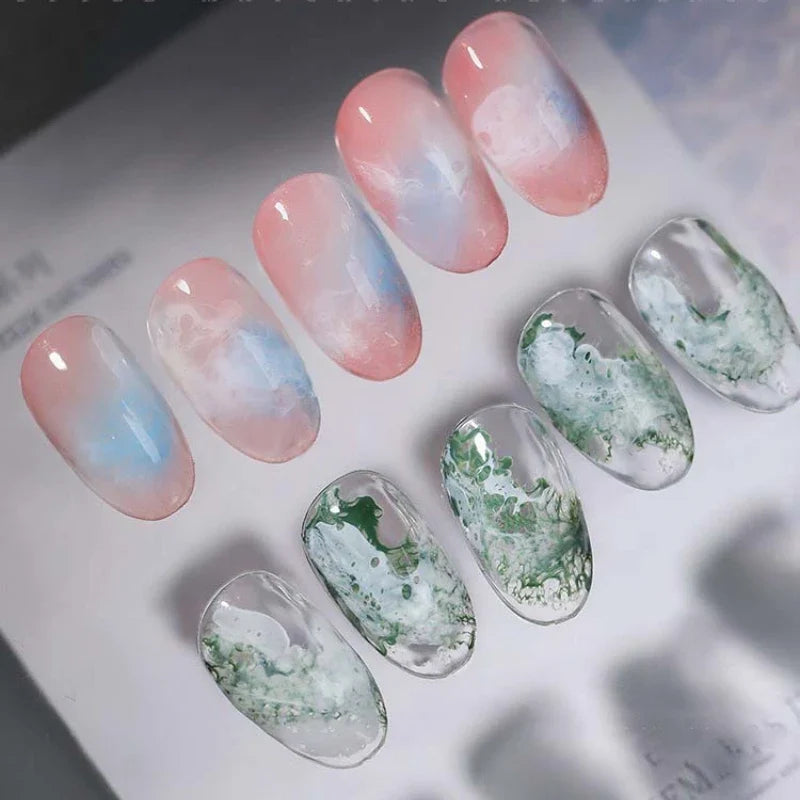 Sea Wave Blooming Gel Nail Polish | Halo Dye Effect, 8 Colors Blooming Gel Polish Qme