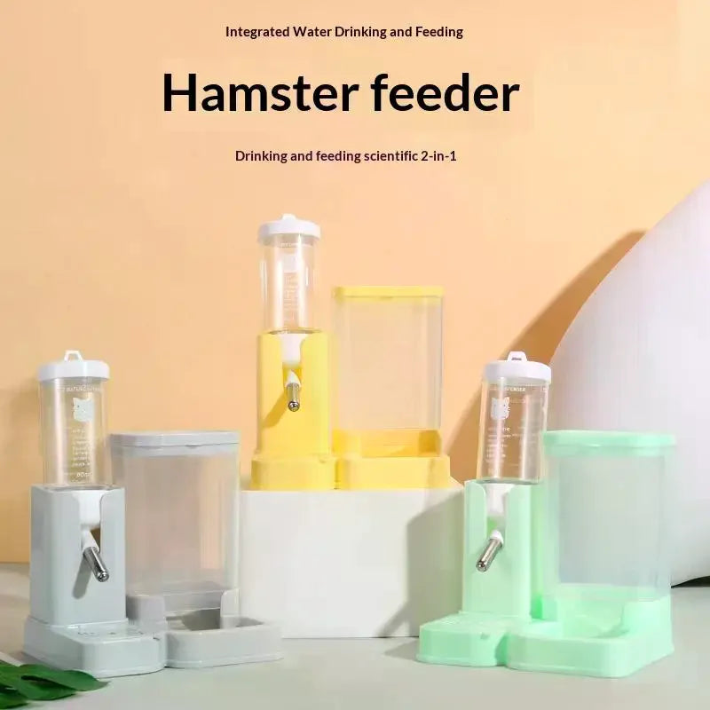 2-in-1 Hamster Water Bottle & Feeder – Leakproof, Large Capacity Small Pet Feeder Qme