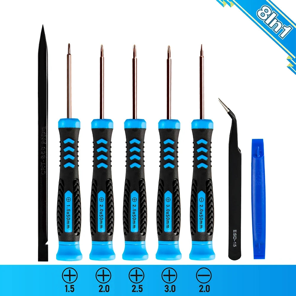 Mobile Phone Repair Screwdriver Opening Tool Kit – 5 Colors Phone Repair Tool Qme 8 in 1 set