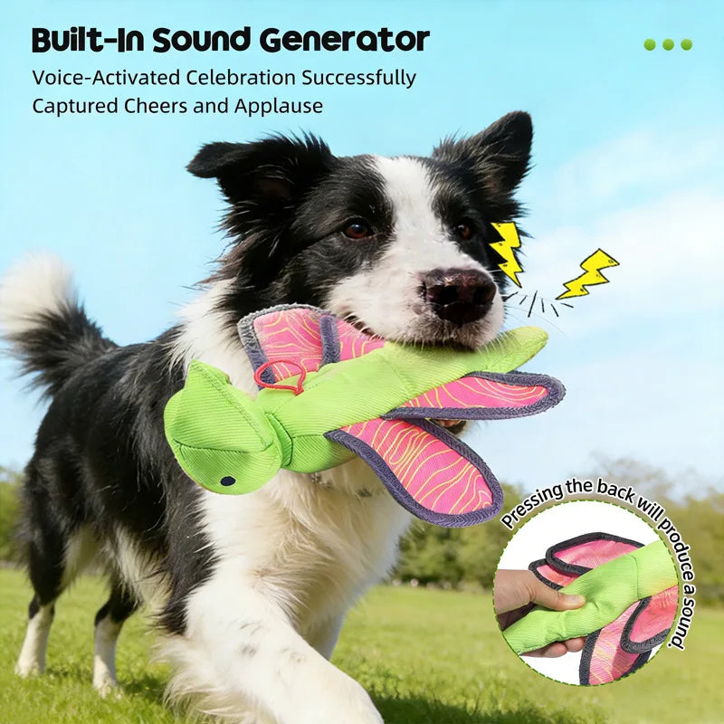 Dog Launcher Fly Insect Toy – Bite-Resistant Oxford Crinkle Interactive Dog Toy Qme