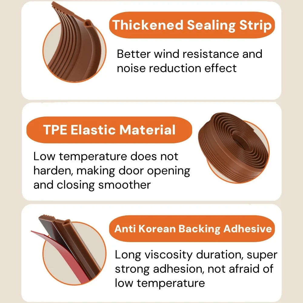 1M TPE Door Sealing Strip – Windproof, Soundproof & Waterproof Door Sealing Strip Qme