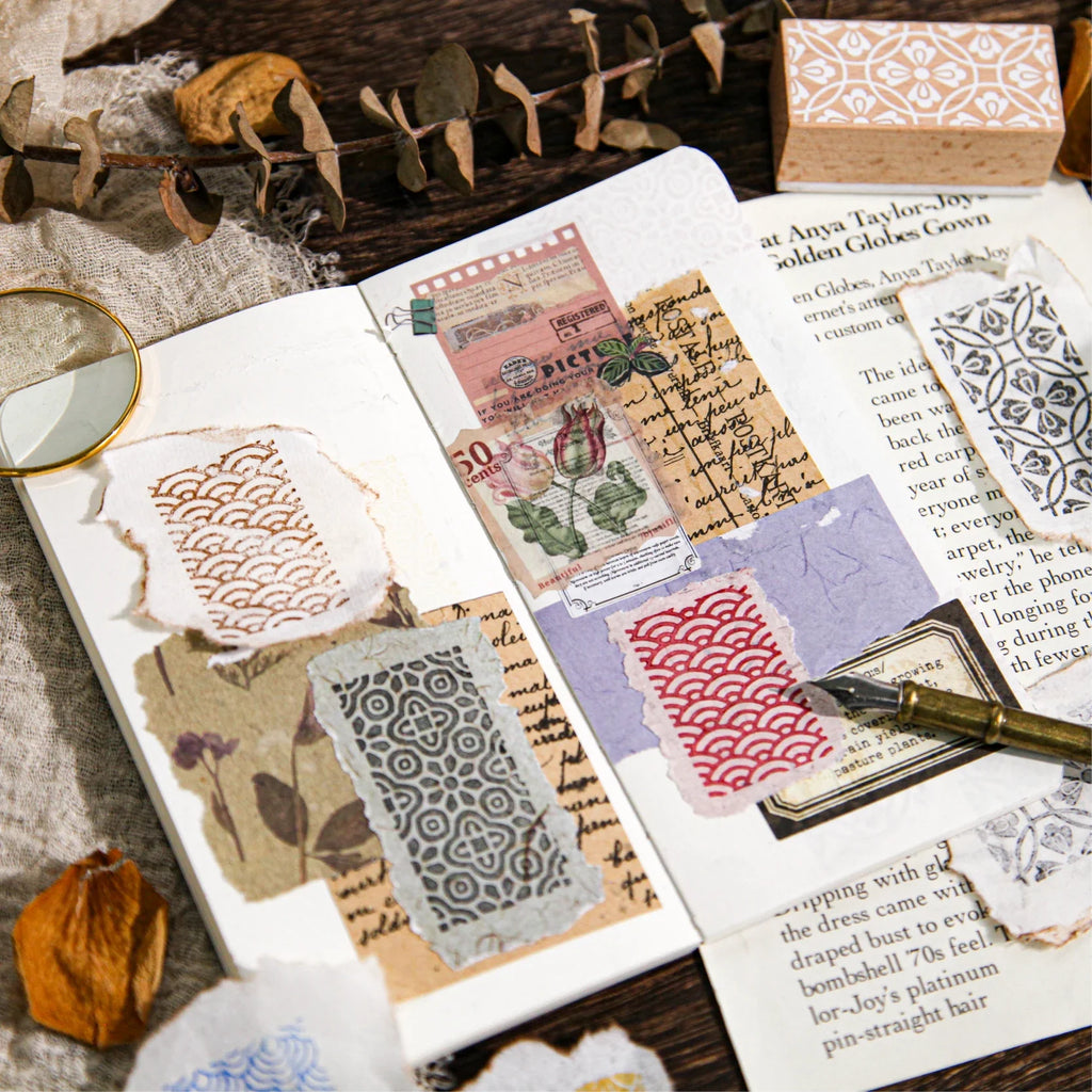 Vintage Wooden Rubber Stamp – Bottle & Flower DIY Craft DIY Craft Stamp Qme