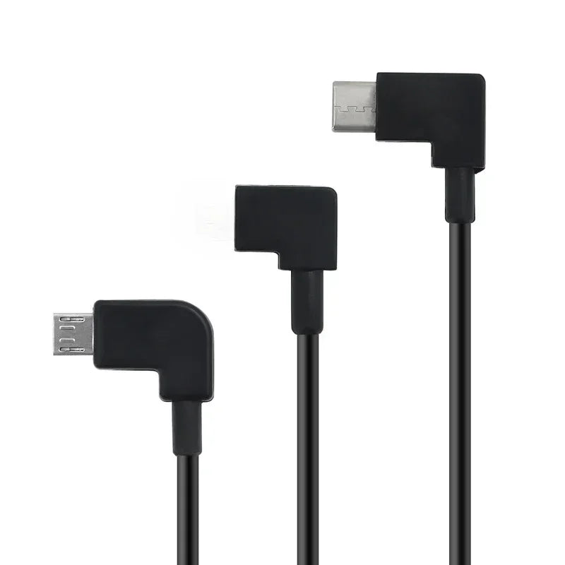 90° USB-C & Micro USB Fast Charging Cable 2.4A 30cm | Qme USB Charging Cable Qme