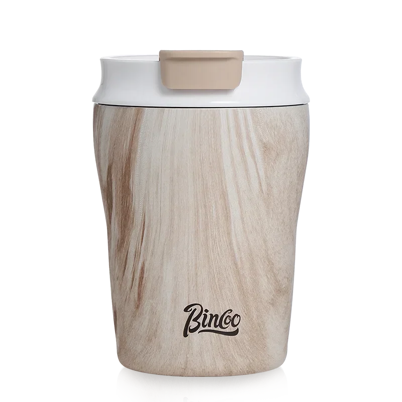 Bincoo Wood Grain Insulated Travel Coffee Cup 280/500ml Insulated Travel Mug Qst Color B China Mainland 201-300ml