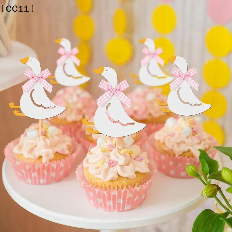 Silly Goose Birthday Cupcake Toppers – 12 Pcs Insert Cards Cupcake Toppers Qme