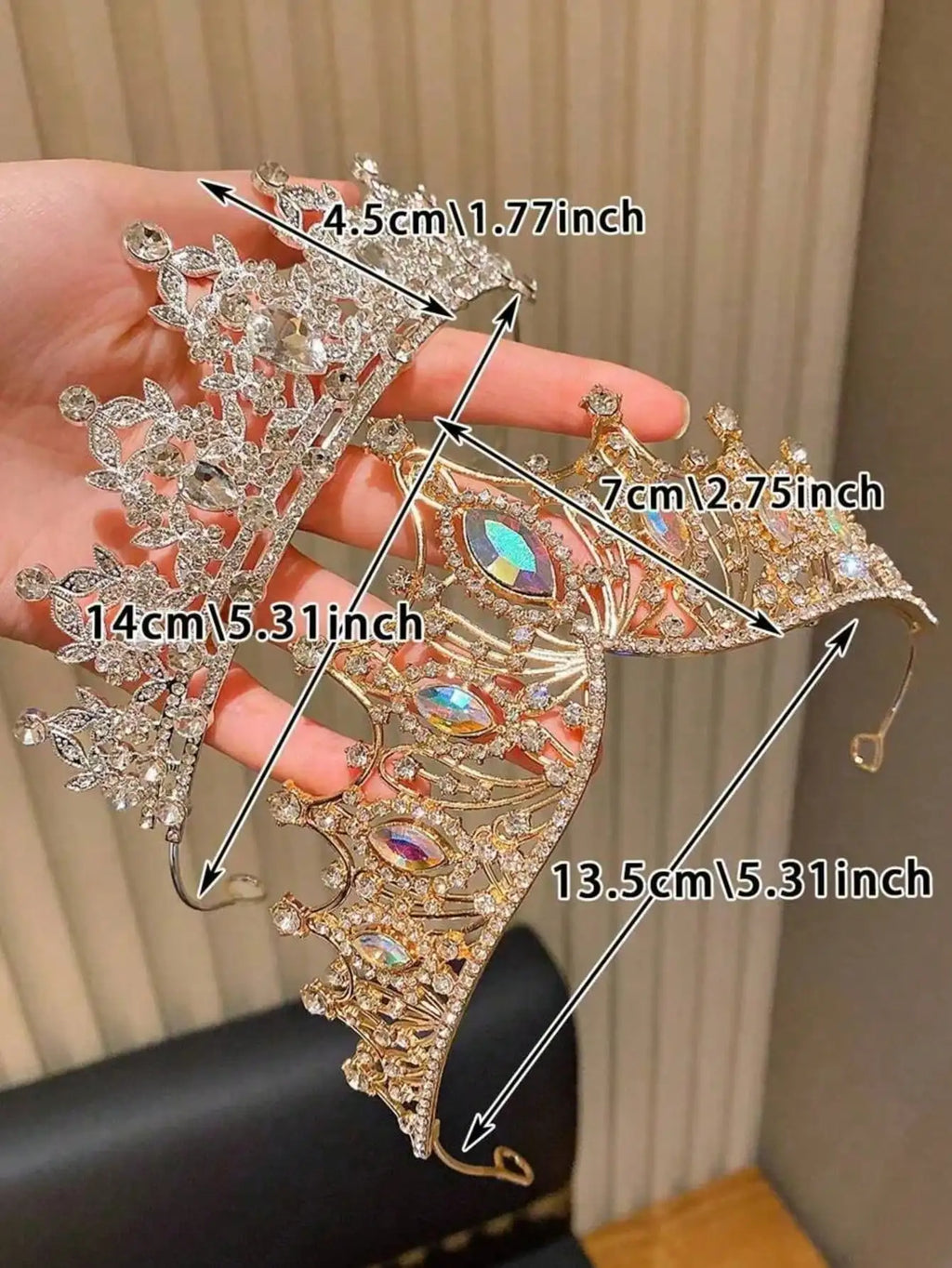 Luxury Bridal Hair Crown – Multicolor Sparkly Wedding Headpiece Bridal Hair Crown Qme