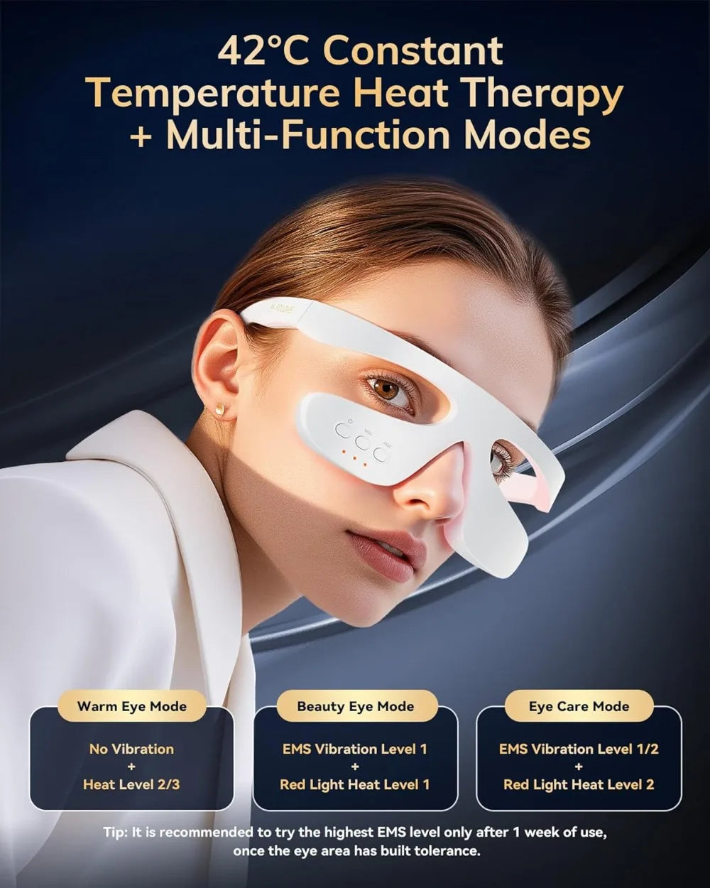 Smart 3D Eye Massager – Red Light Relaxing Beauty Device Eye Massager Qst