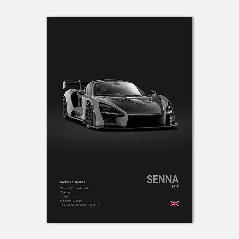 Supercar Canvas Wall Art Poster – M4 P1 Divo STO SVJ Unframed Canvas Wall Art Qst F0024-25 20x30cm Unframed