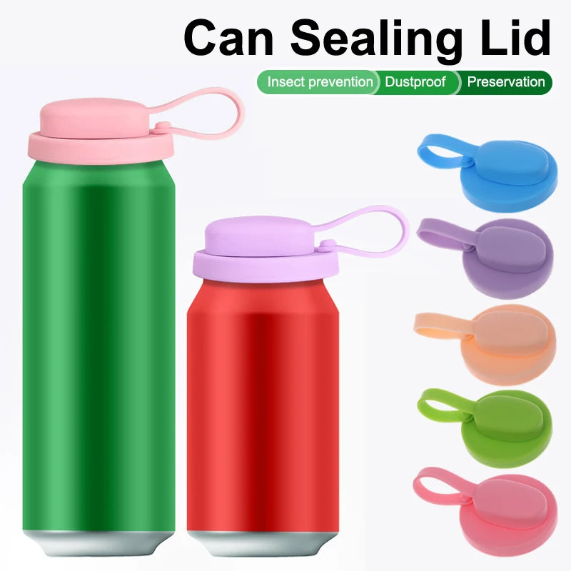 Reusable Silicone Soda Can Cover with Straw – BPA-Free Lid Silicone Can Cover Qst