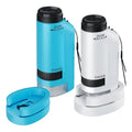 Kids Handheld Microscope 60X-180X Zoom LED STEM Pocket Toy Kids Science Toy Qme Silver
