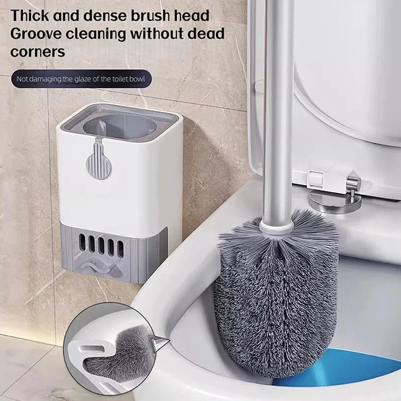 Multi-Functional Toilet Brush & Holder | Bathroom Cleaner Toilet Brush Set Qme