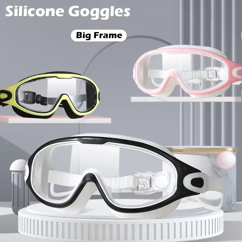 Wide-Frame Silicone Swimming Goggles – Anti-UV Anti-Fog Swimming Goggles Qst