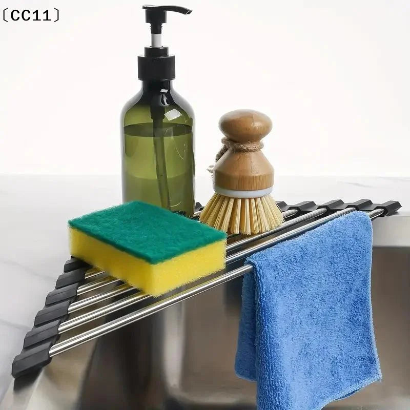 Roll-Up Triangle Dish Drying Rack | Corner Sink Organizer Dish Drying Rack Qme