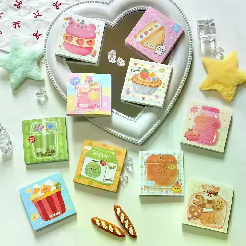 Cute Cartoon Food Memo Sticker Paper | DIY Craft Notes 5x5cm Memo Sticker Paper Qme