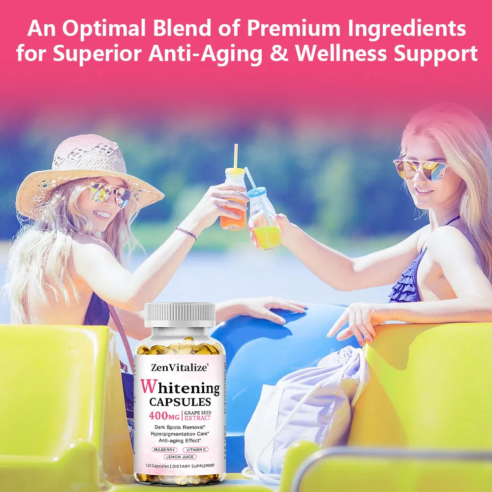 Whitening Capsules – Vitamin C, E & Grape Seed Extract | Bcuelov Whitening Supplement Qst