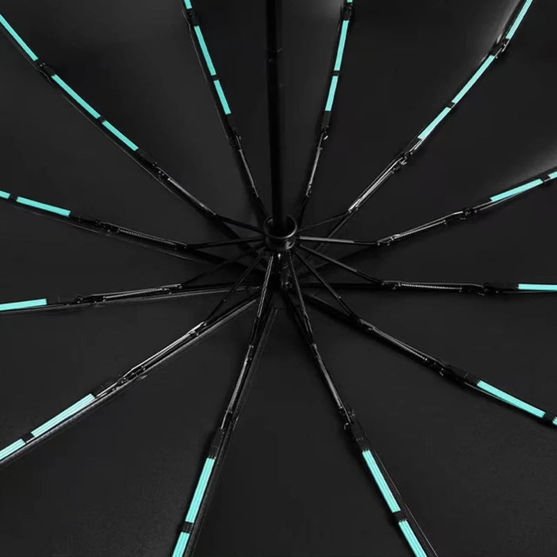 72-Bone Windproof Auto Folding Umbrella – UV & Rain Shield Folding Umbrella Qst