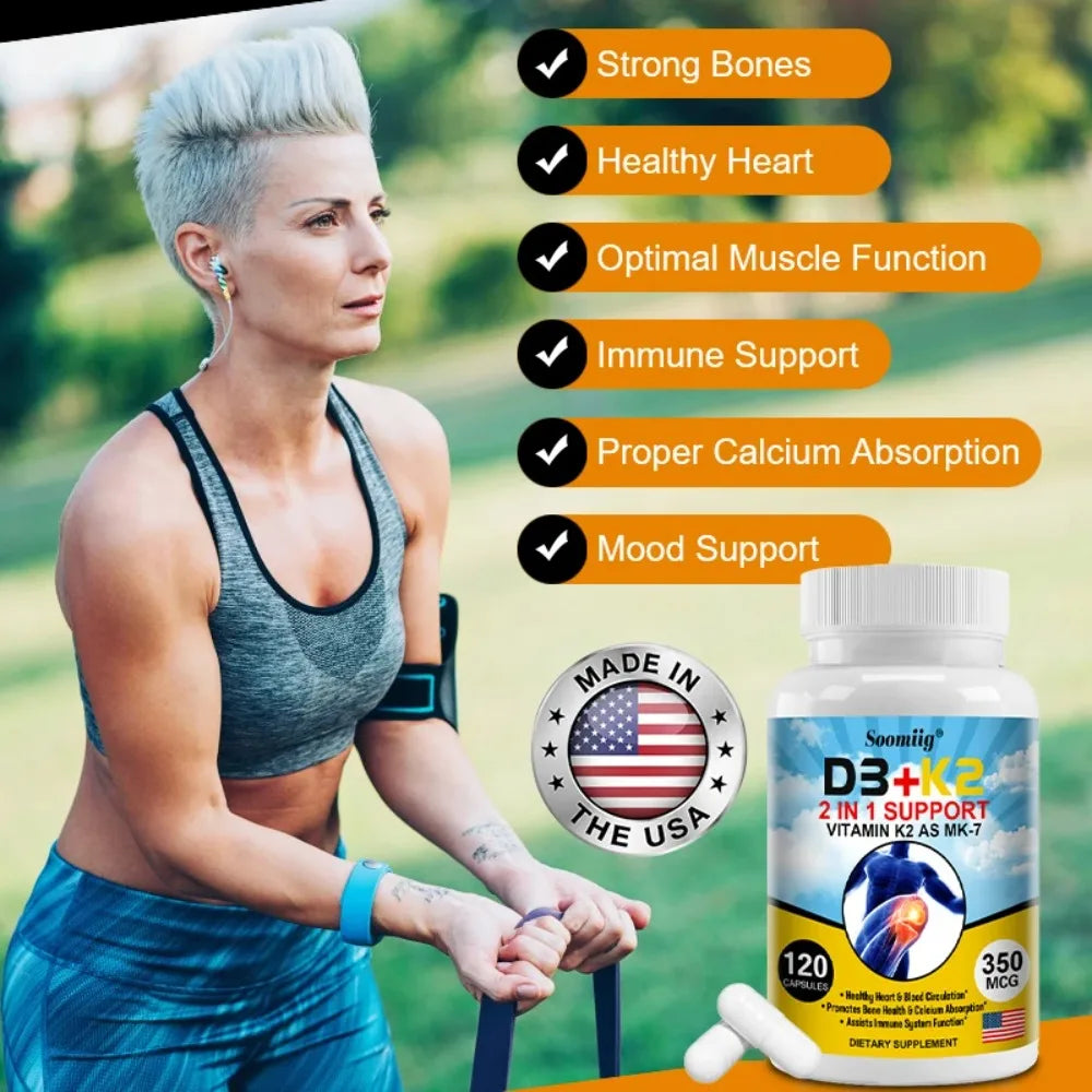 Vitamin D3 K2 Complex 5000 IU – Non-GMO, Gluten-Free Vitamin Supplement Qst