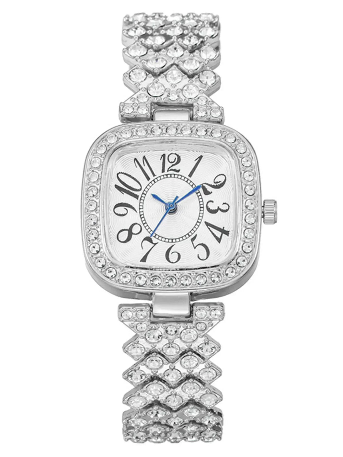 Square Rhinestone Women's Watch – Starry Sky Alloy Dial Fashion Watch Qme
