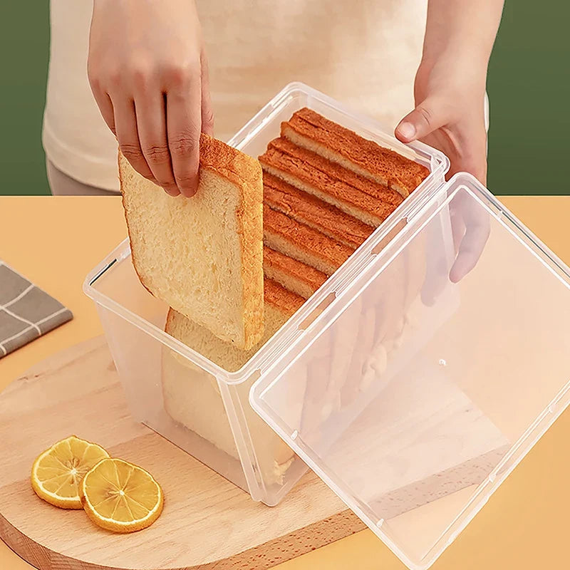 Airtight Cake & Bread Container – Clear Fridge Storage Box Food Storage Container Qme