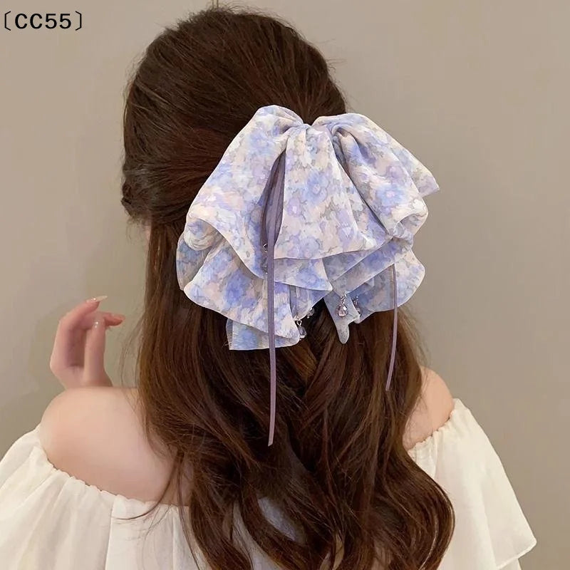 Women's Large Bow Hair Claw Clip – Multi-Layer Bowknot Hair Claw Clip Qst