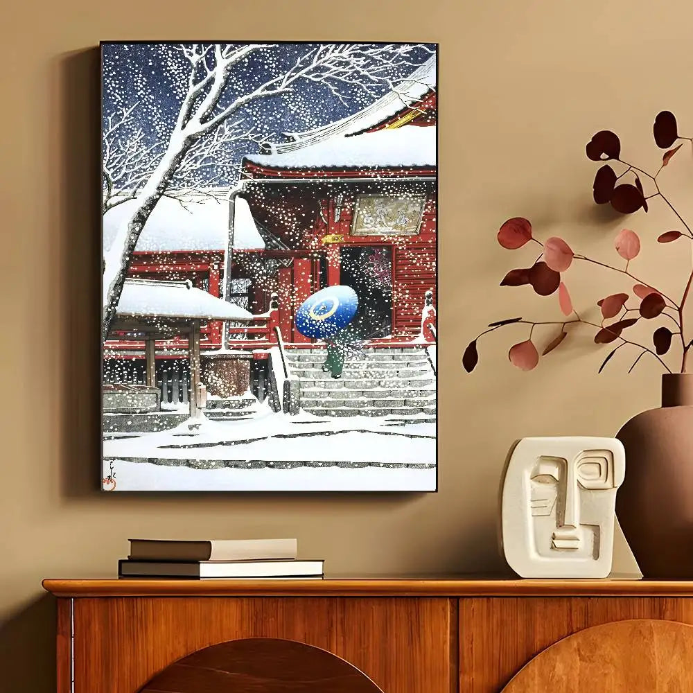Kawase Hasui Canvas Wall Art Poster – Waterproof Home Decor Canvas Wall Art Qst z10 50x70cm Unframed