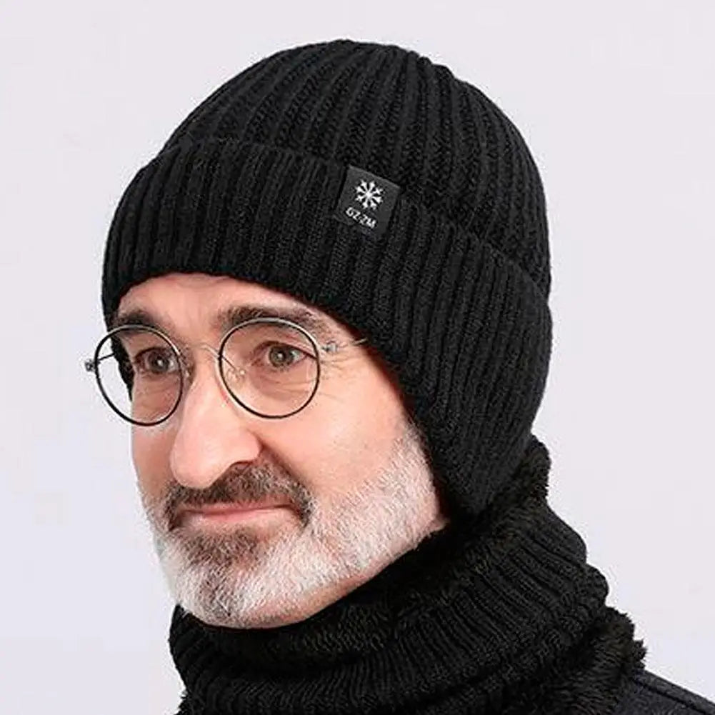Fleece Lined Beanie Hat with Earflap – Winter Knit Cap Winter Beanie Hat Qme