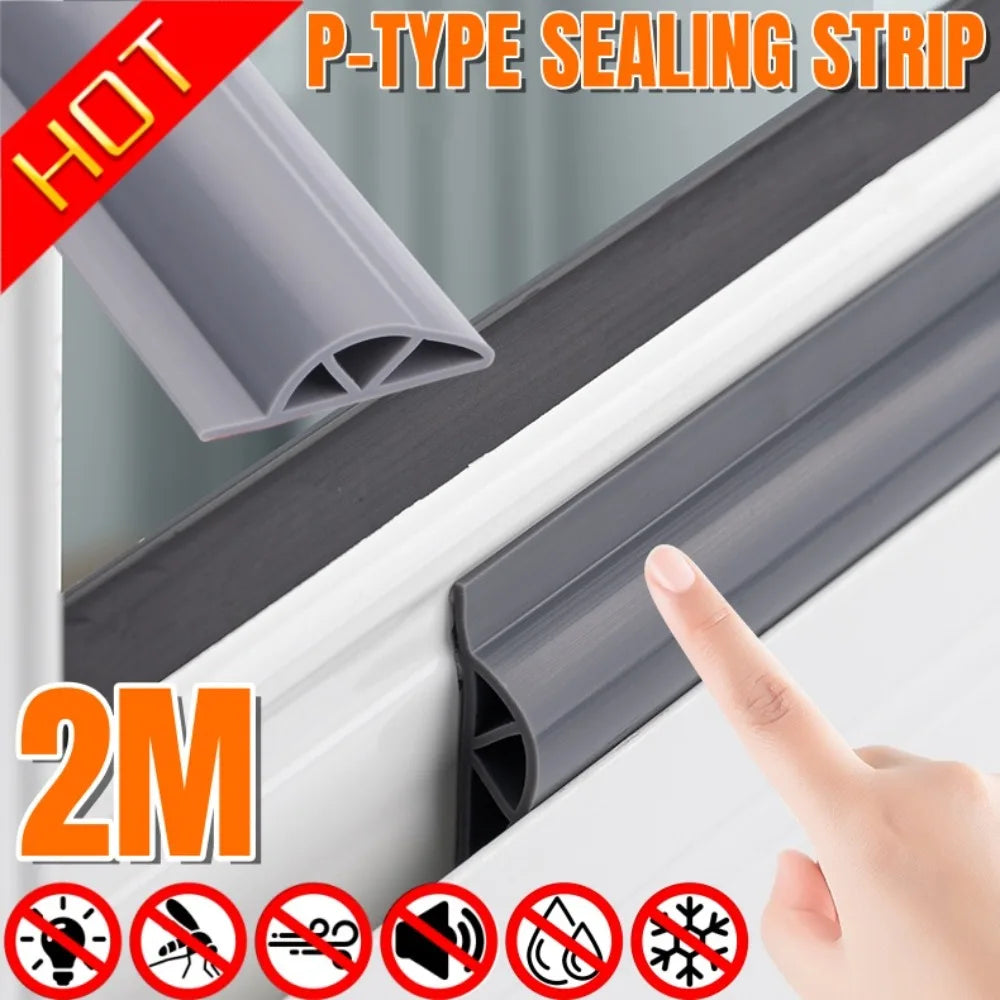 2M Silicone P-Type Window & Door Sealing Strip | Weatherstrip Window Door Seal Strip Qme
