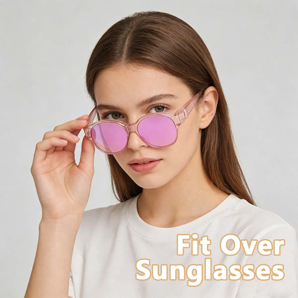 VOPHA Oversized Fit-Over Sunglasses UV400 Polarized | Unisex Fit-Over Sunglasses Qst PINK