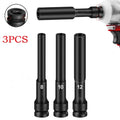 3-Pack 1/2" Drive 8mm Hex Socket Adapter – Chrome Vanadium Steel Socket Adapter Qme Default Title