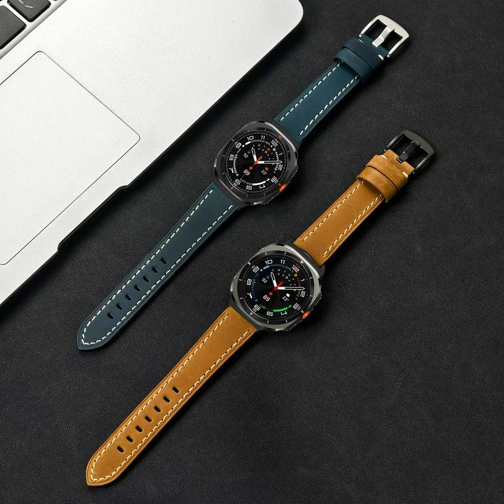 Leather Quick Release Band for Samsung Galaxy Watch 7 Ultra Leather Watch Band Qme
