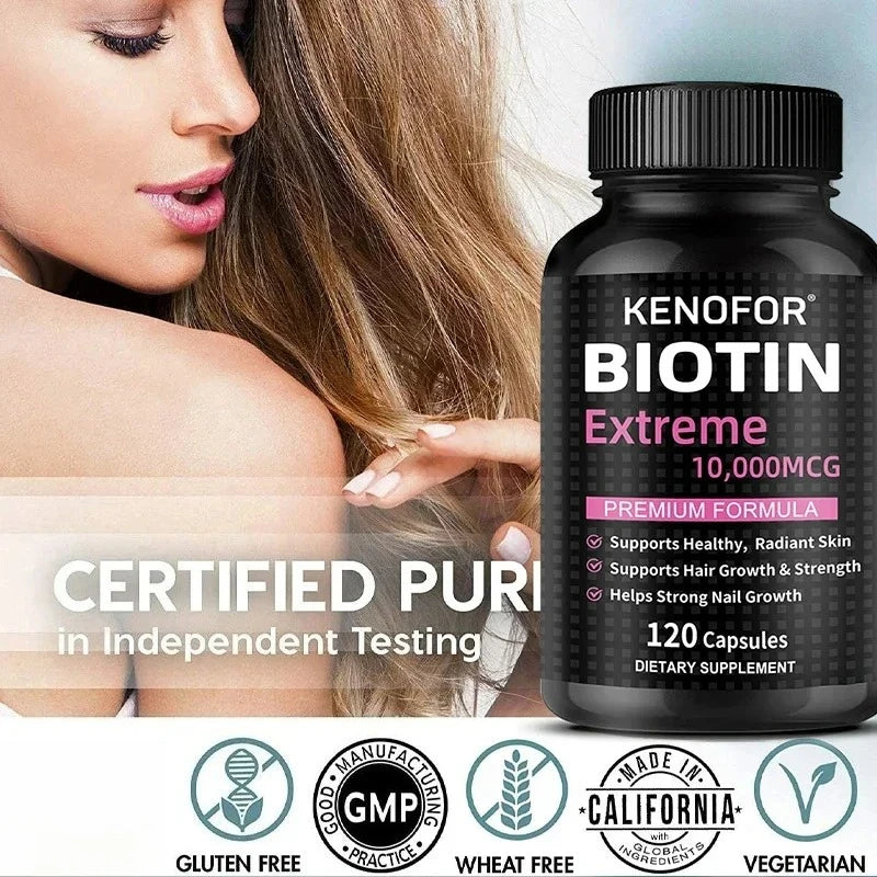 Kenofor Biotin Capsules – Hair, Skin & Nail Supplement Biotin Supplement Qst