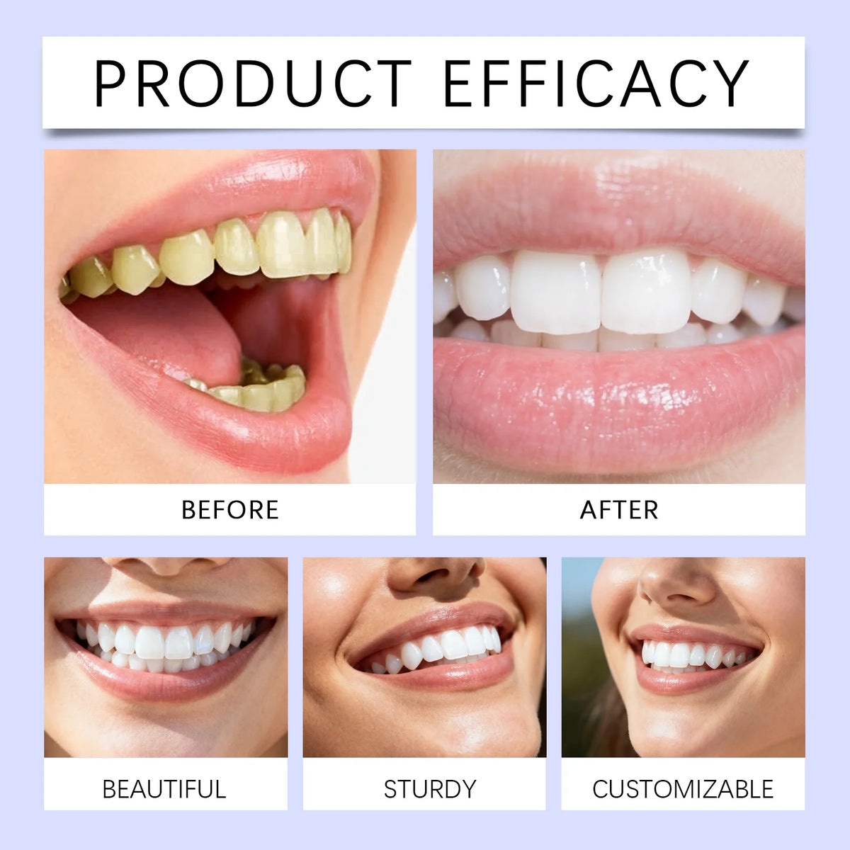 Purple Teeth Brightening Strips – Color Correcting Gel Patch Teeth Brightening Strips Qst