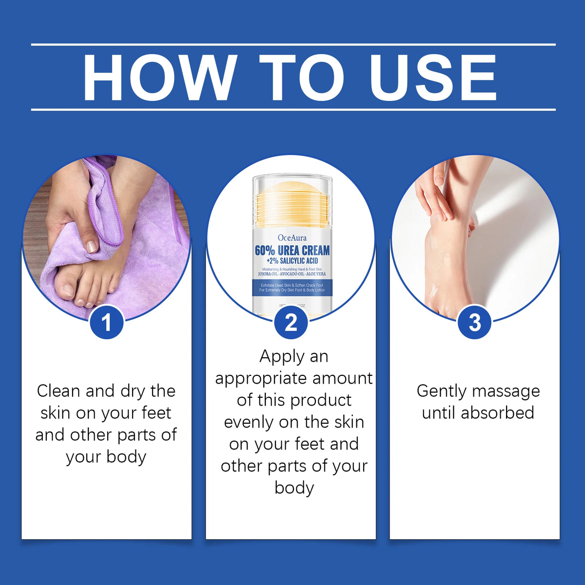 OceAura 40g Foot Care Cream Stick – Moisturizing & Smoothing Foot Care Cream Qst