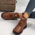 Women's Winter Plush-Lined Ankle Boots – Platform & Waterproof Women's Ankle Boots Qst Brown CN 43(Insole 26.5 cm