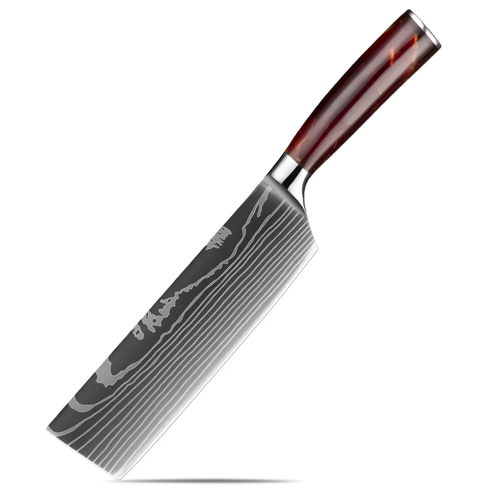XITUO Japanese Kitchen Knife Set – Santoku, Boning & Paring Kitchen Knife Set Qst Nakiri Knife