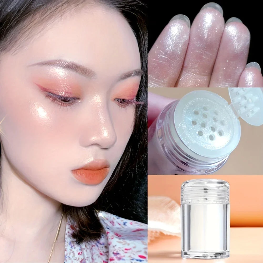 Mini Transparent Glitter Powder Compact | Travel-Size Jar Glitter Powder Compact Qme