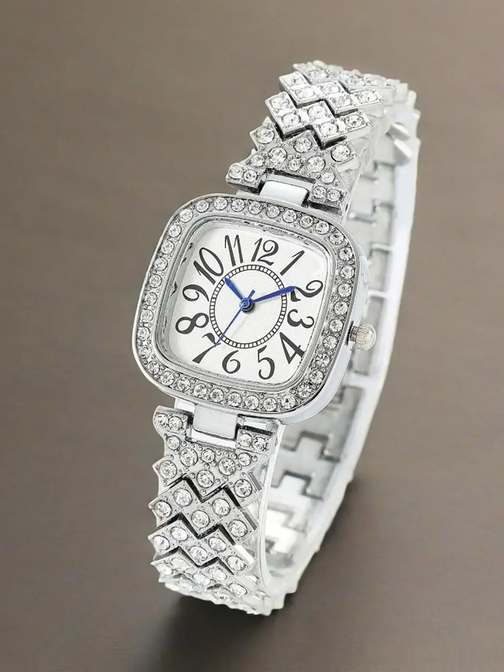 Square Rhinestone Women's Watch – Starry Sky Alloy Dial Fashion Watch Qme