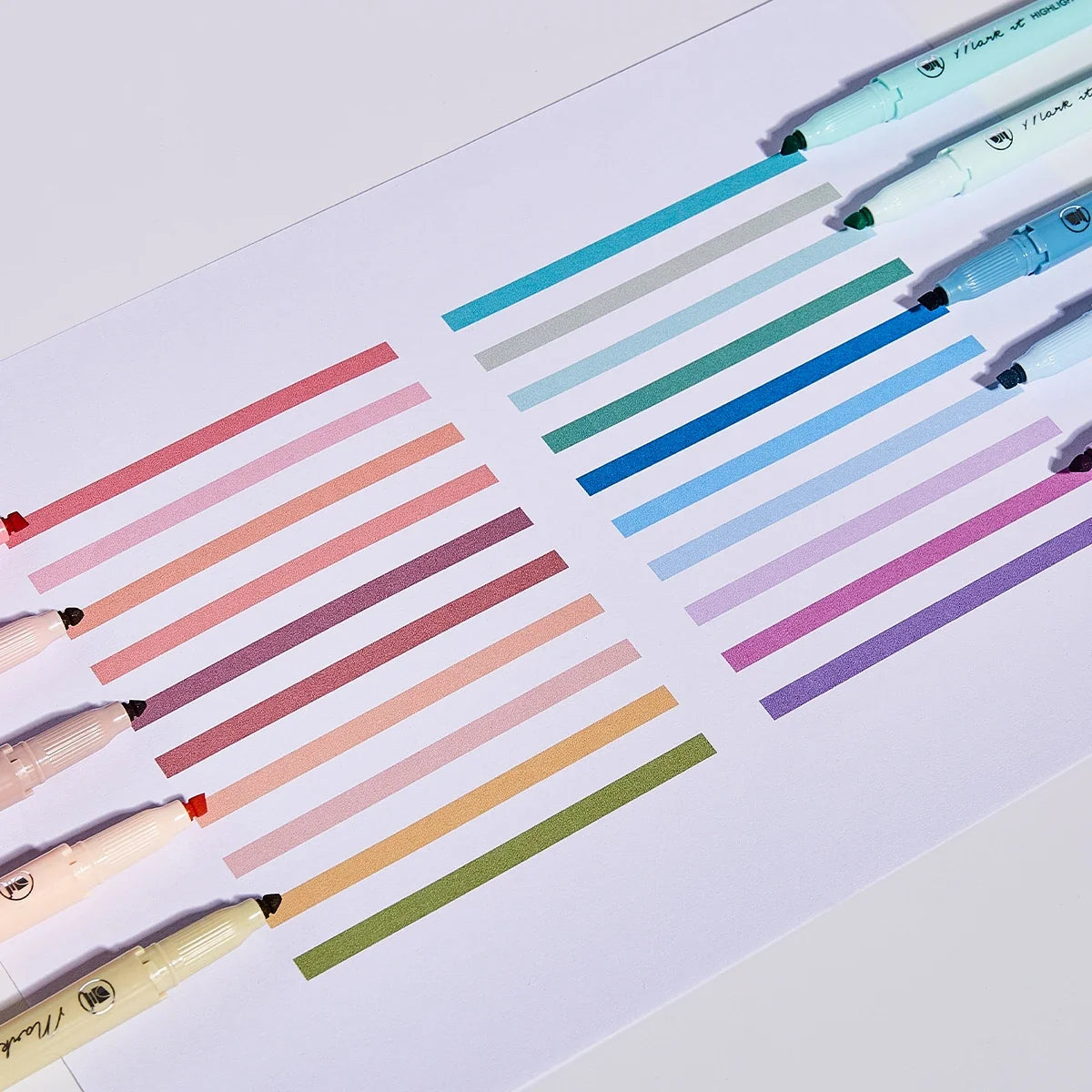 Pastel Highlighters Set – 5 Fluorescent Hook Pens | Kawaii Pastel Highlighter Set Qme