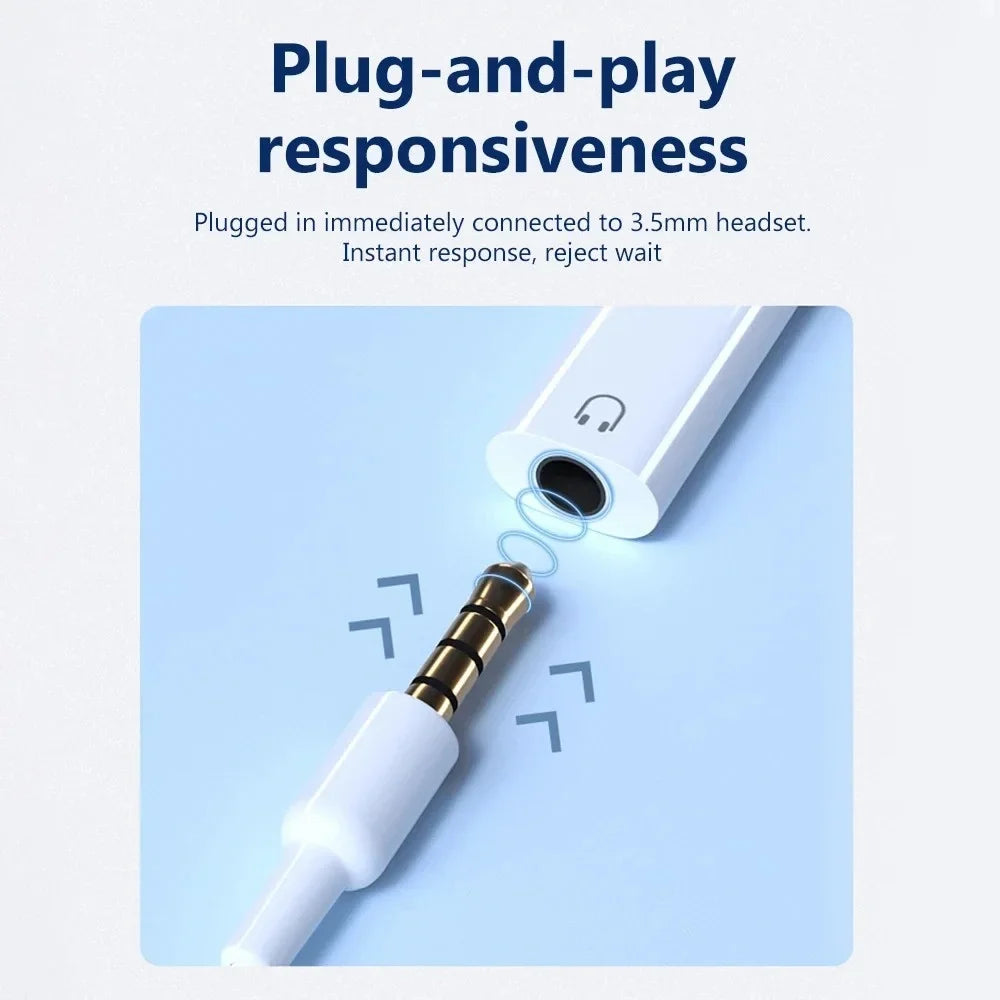 USB-C to 3.5mm Audio Adapter – Wired Headphone Jack Converter Audio Adapter Qme